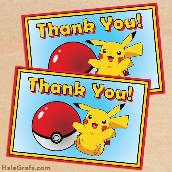Pikachu Thank You Card